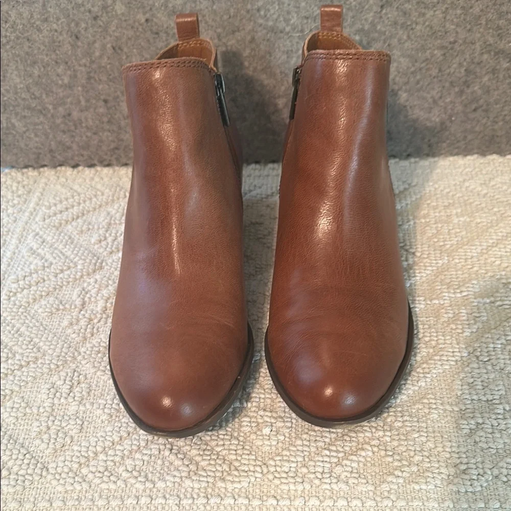 Lucky Brand size 8.5 Basel Toffee Brown Leather Ankle Booties - Picture 11 of 16